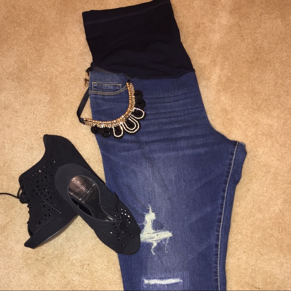 Maternity Distressed Jeans
